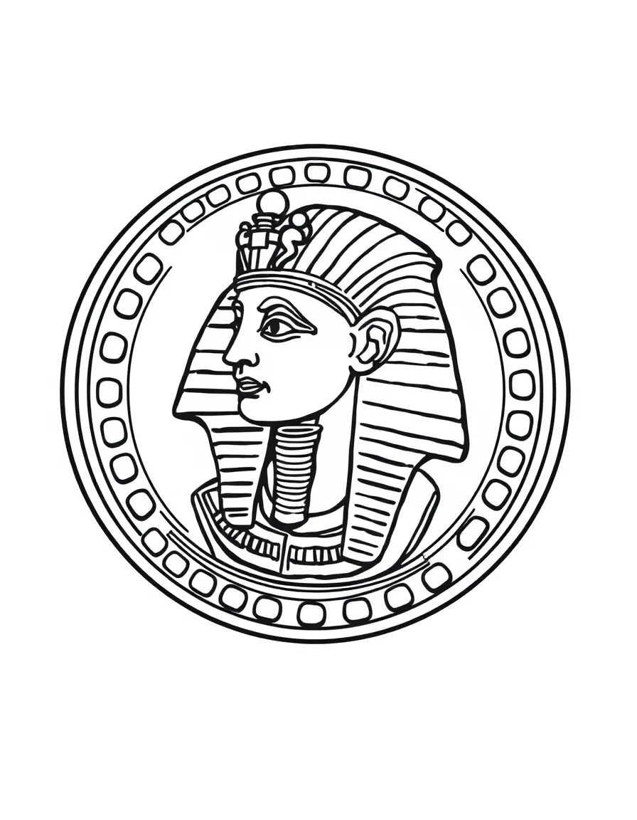 An Egyptian coin with a pharaoh
