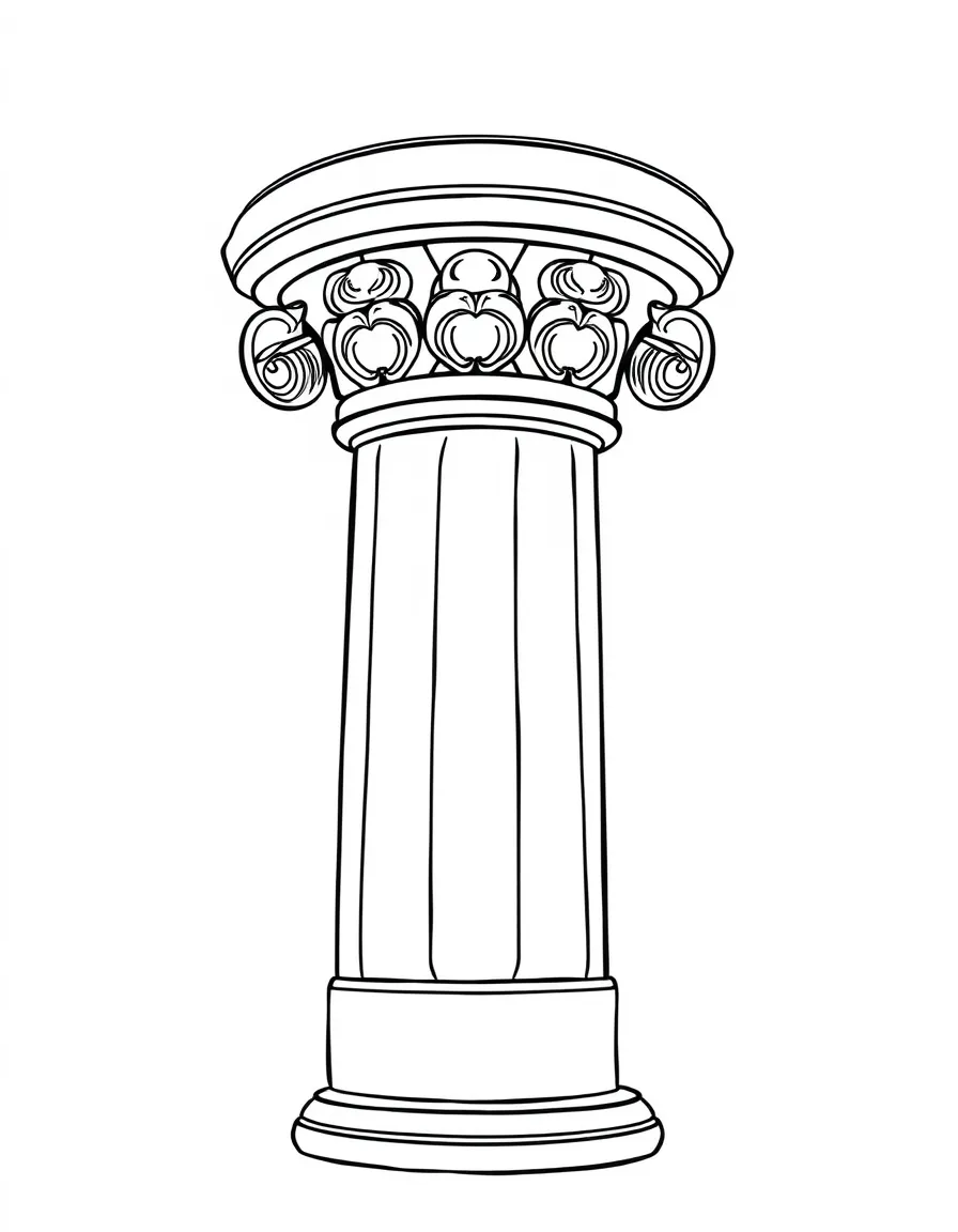 A Roman column with carvings