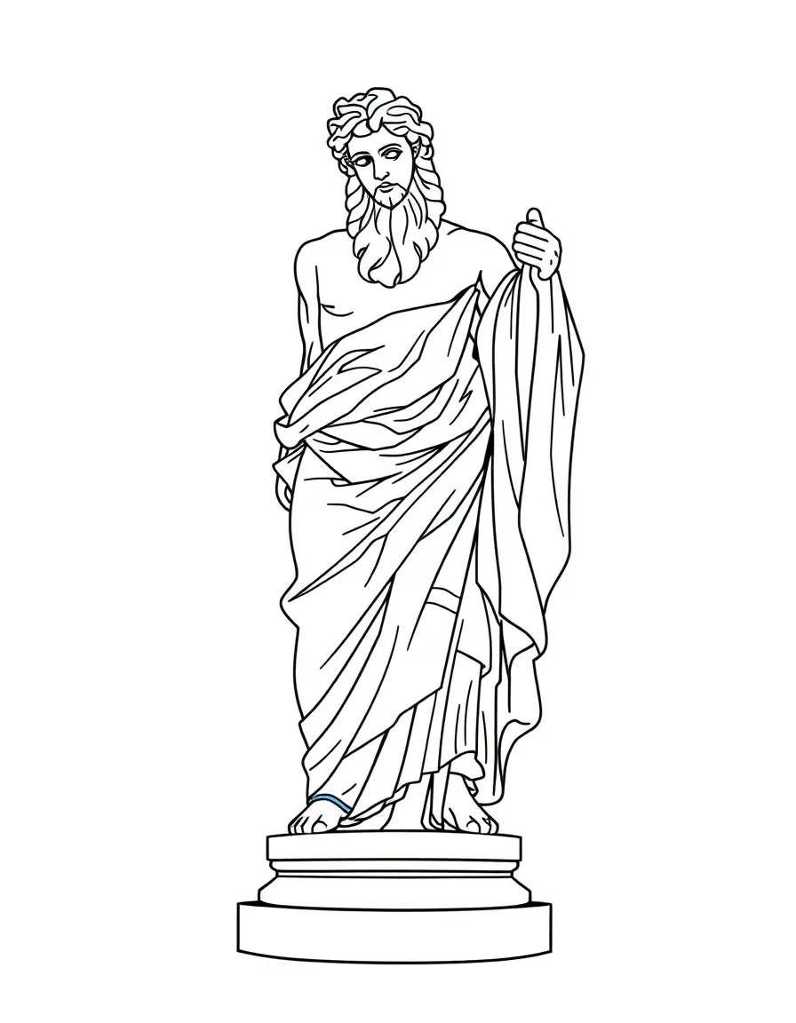 A Greek statue of a god