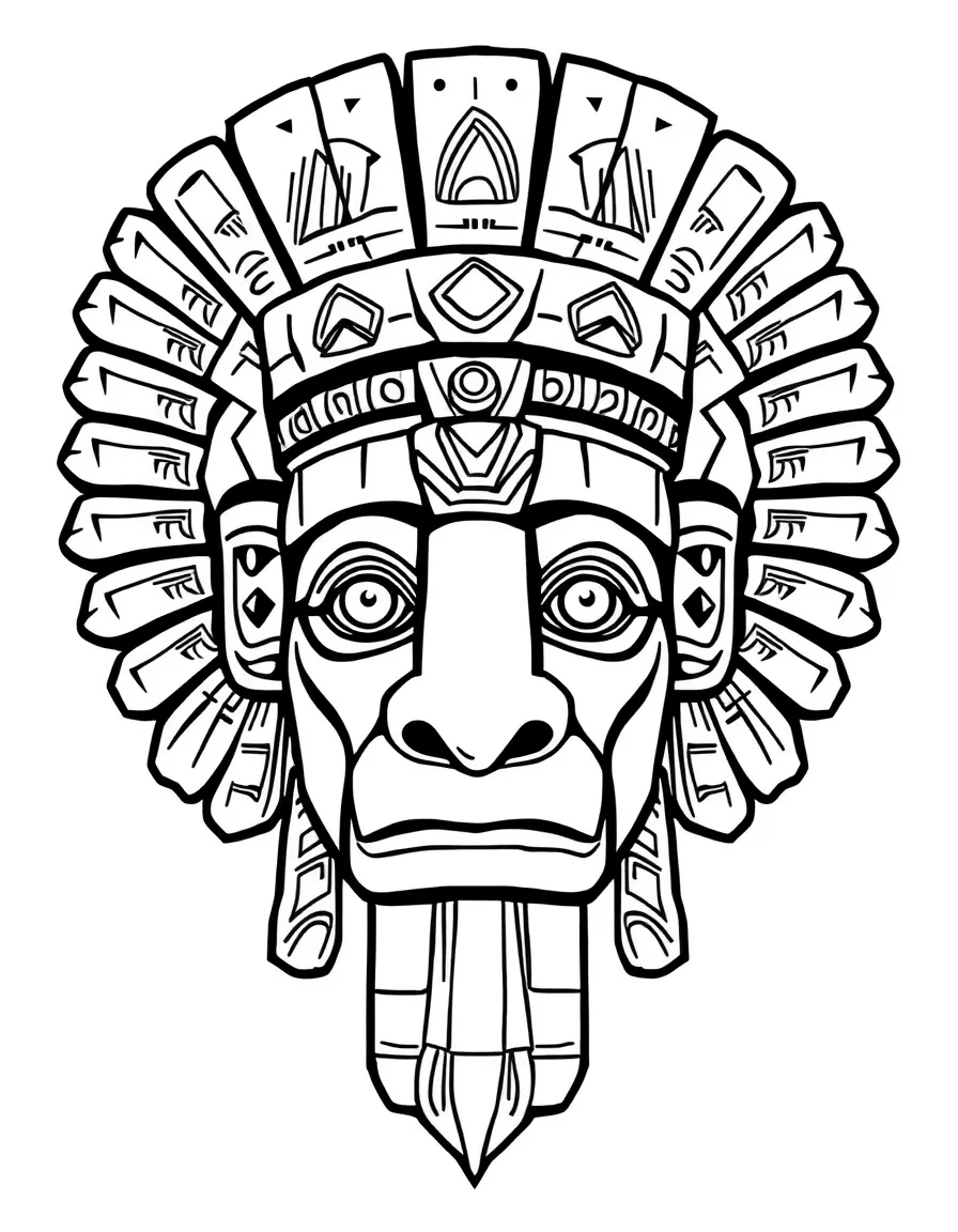 An Aztec stone head