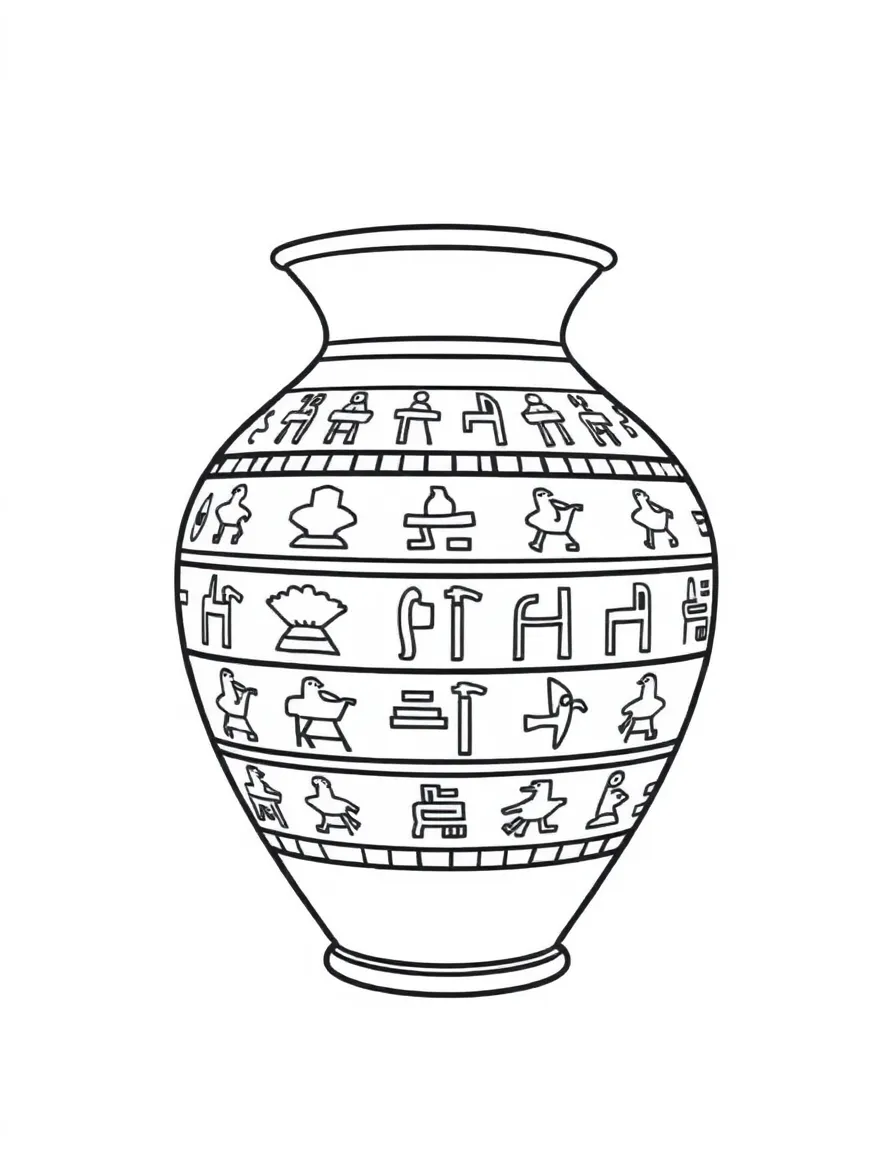 An Egyptian pottery with hieroglyphs