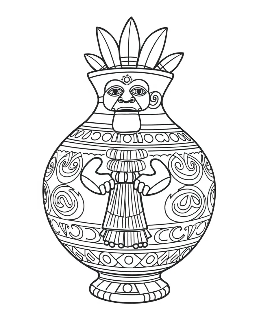 An Aztec pottery with a god