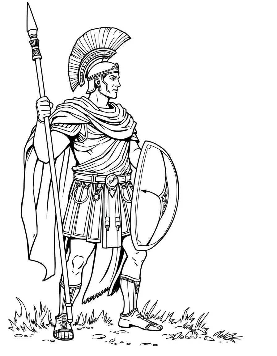 A Roman warrior with a spear