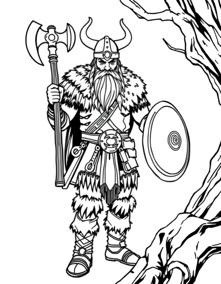 A Viking warrior with an axe