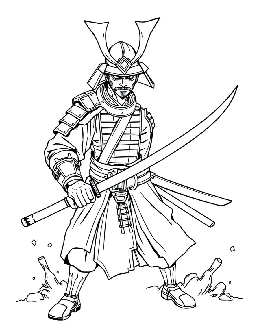 A samurai with a katana
