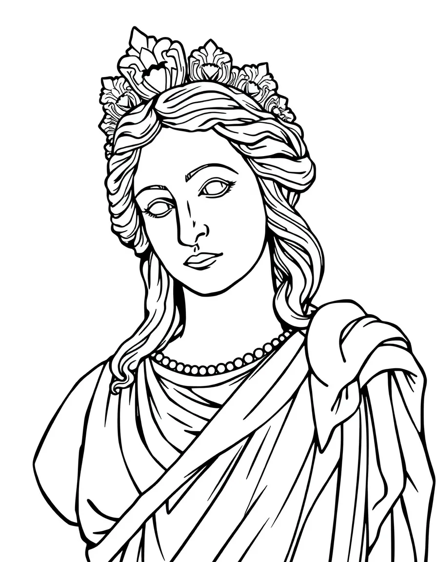 A Roman goddess statue
