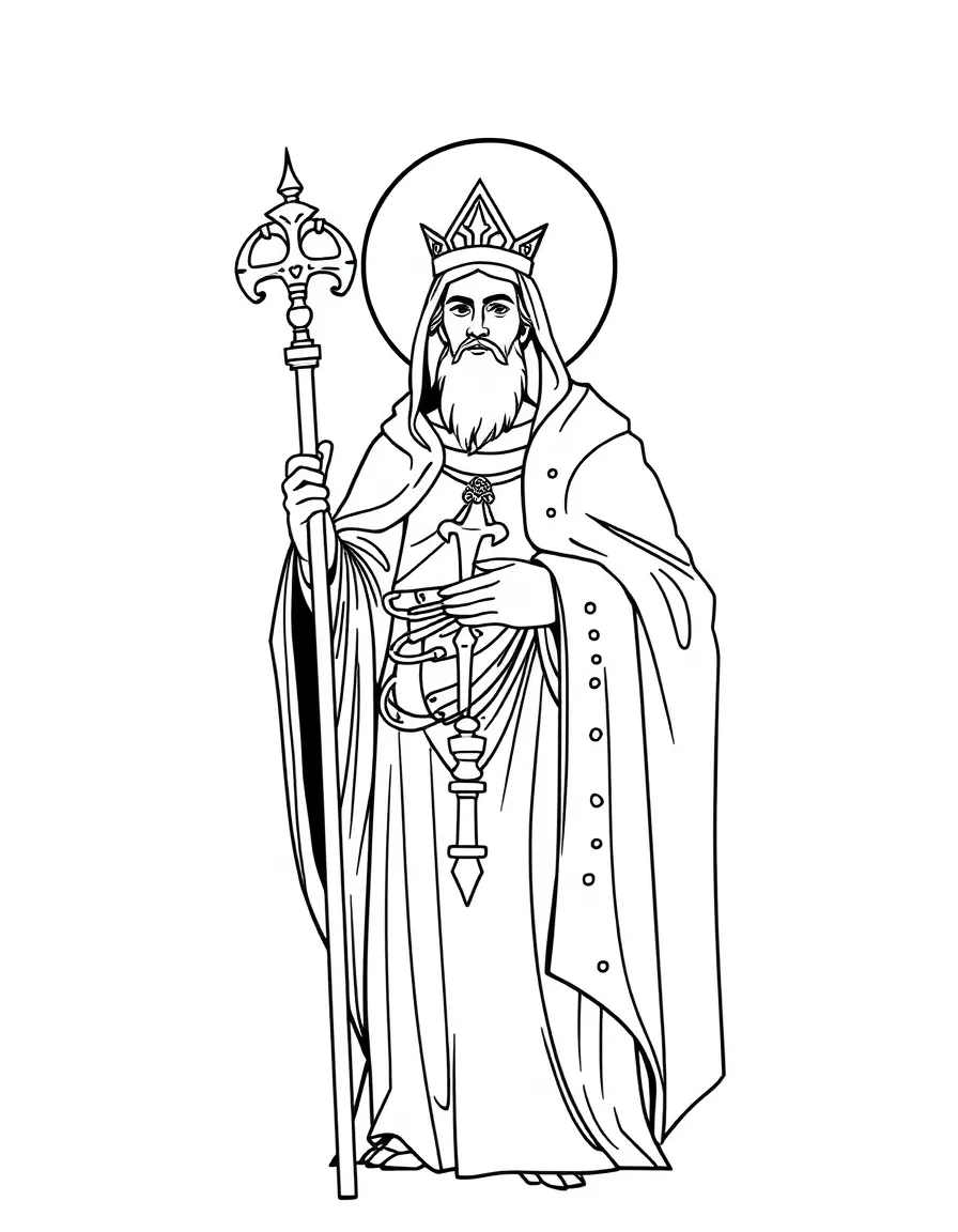 A medieval saint statue