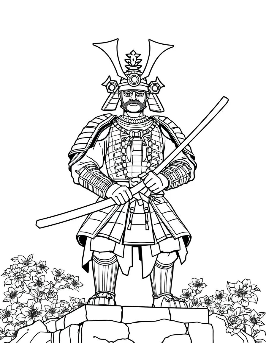 A samurai guardian statue