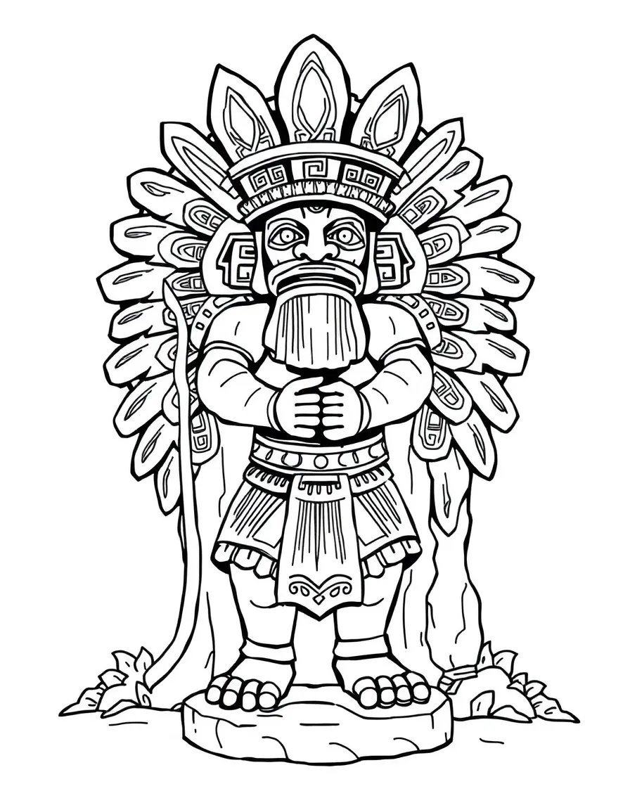 A Mayan god carving