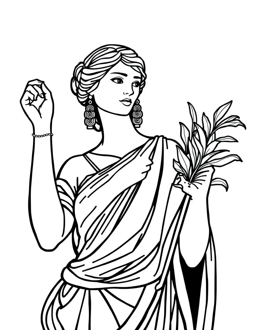 A Greek woman with a peplos
