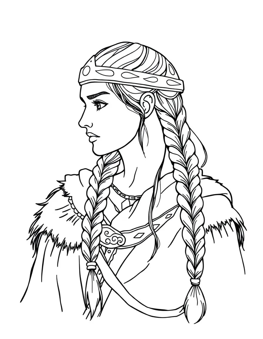 A Viking woman with braids