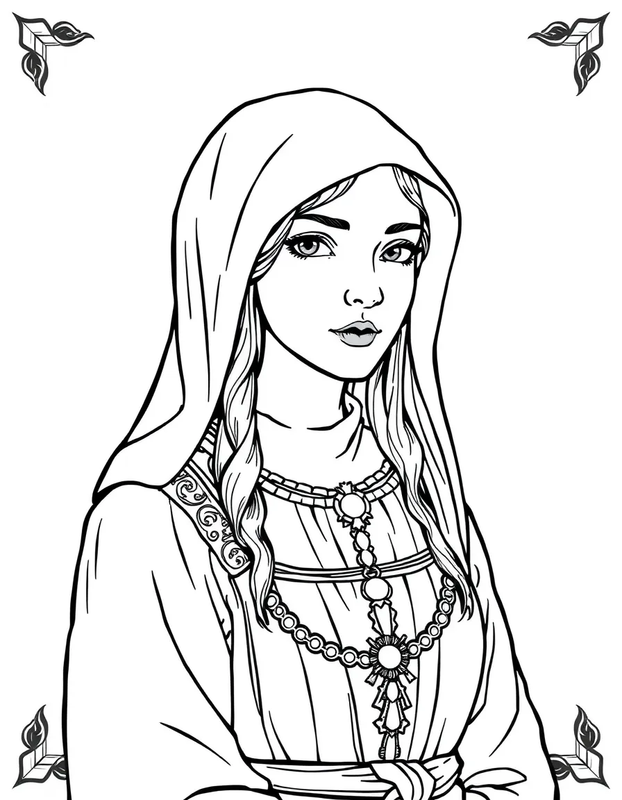A medieval lady with a wimple