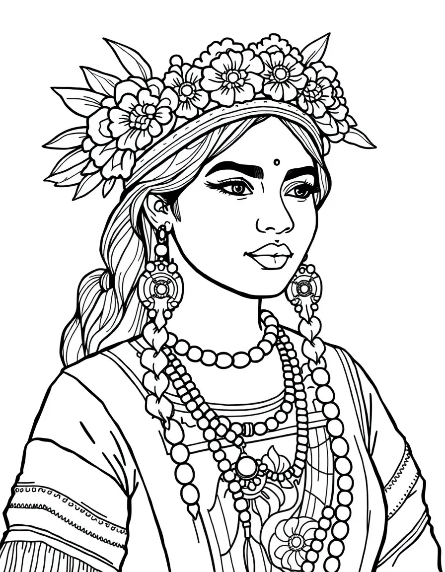 A Mayan woman with a huipil