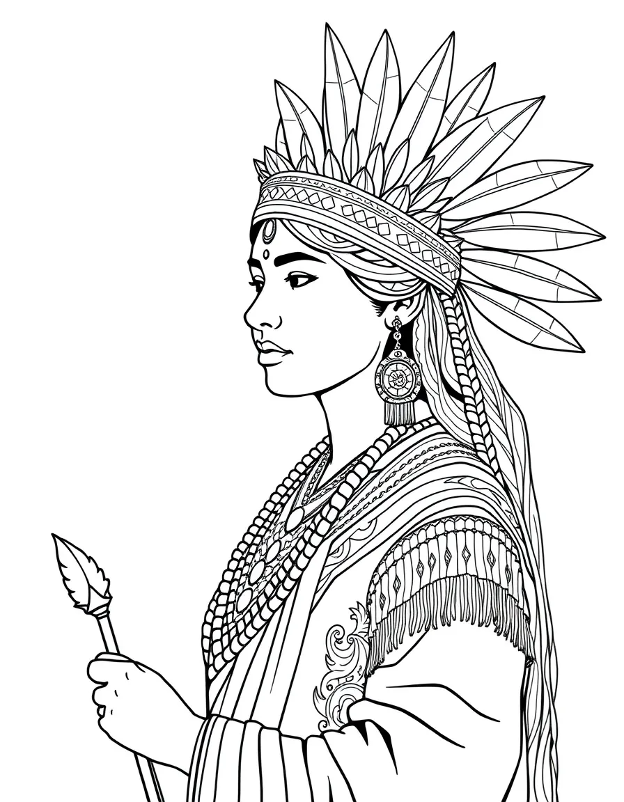 An Inca woman with a manta