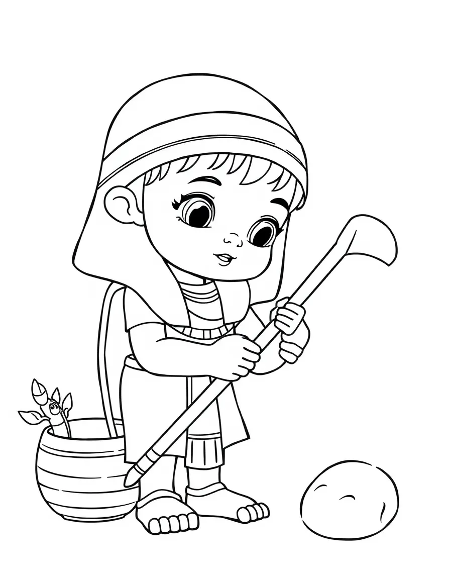 An Egyptian child helping
