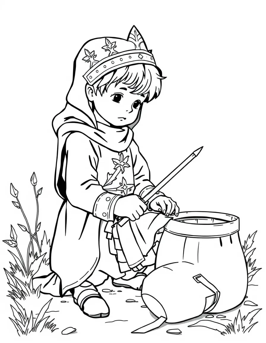 A medieval child working