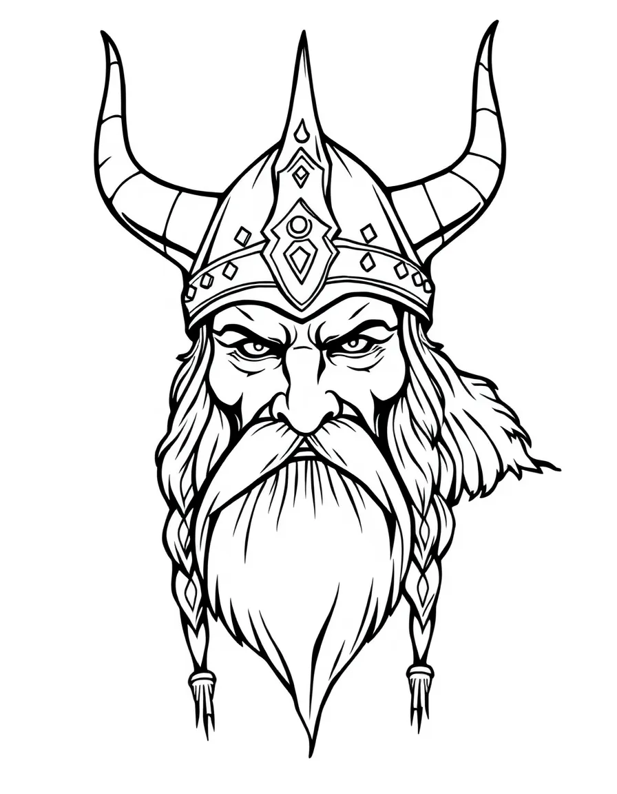 A Viking's horned helmet