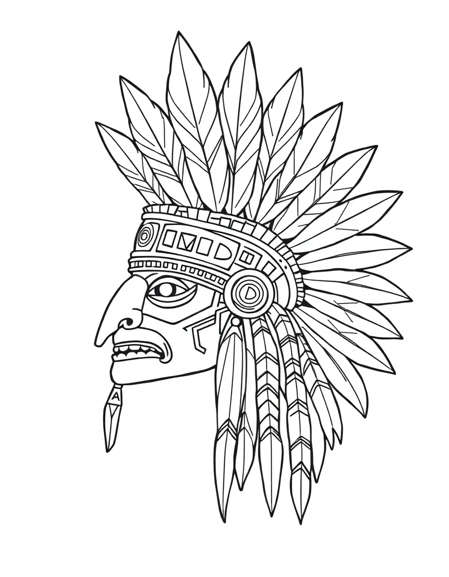 An Aztec feathered helmet