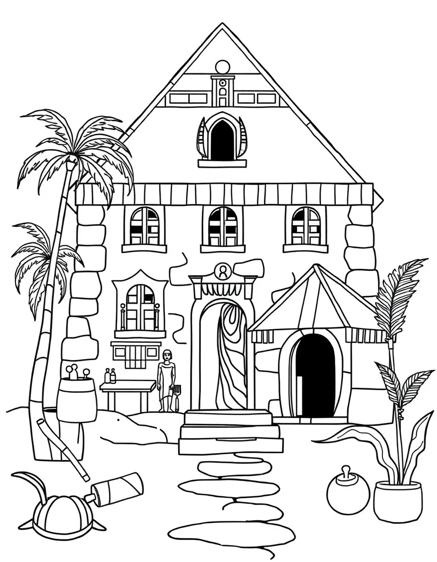 An Egyptian school with papyrus