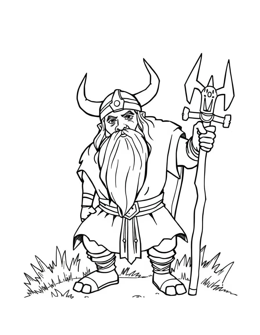 A Viking learning runes