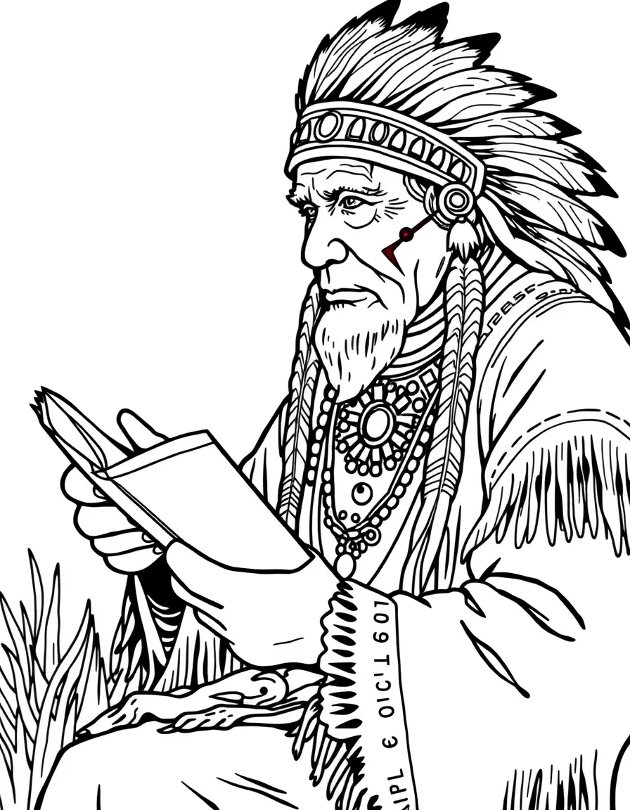 A Native American elder telling stories