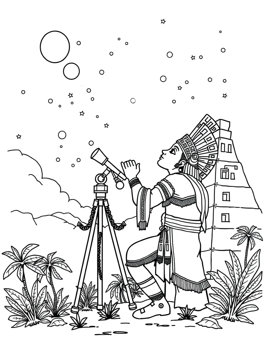 A Mayan astronomer observing