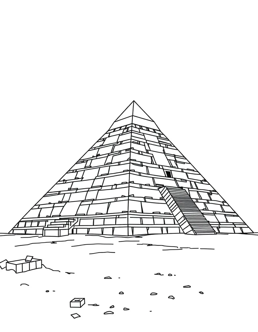 An Egyptian pyramid being built