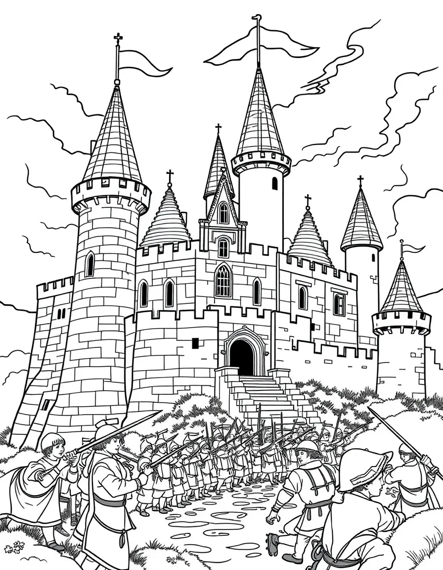 A medieval castle under siege