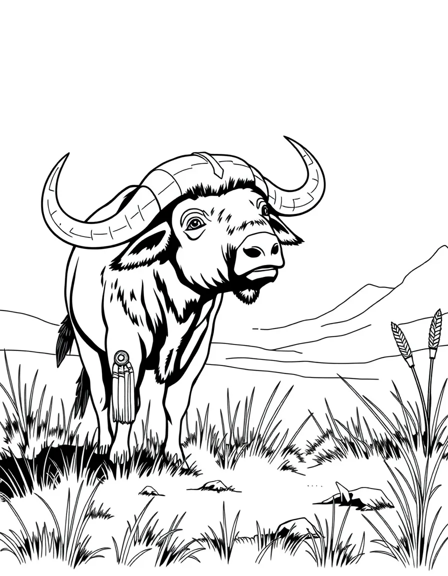 A Native American buffalo hunt