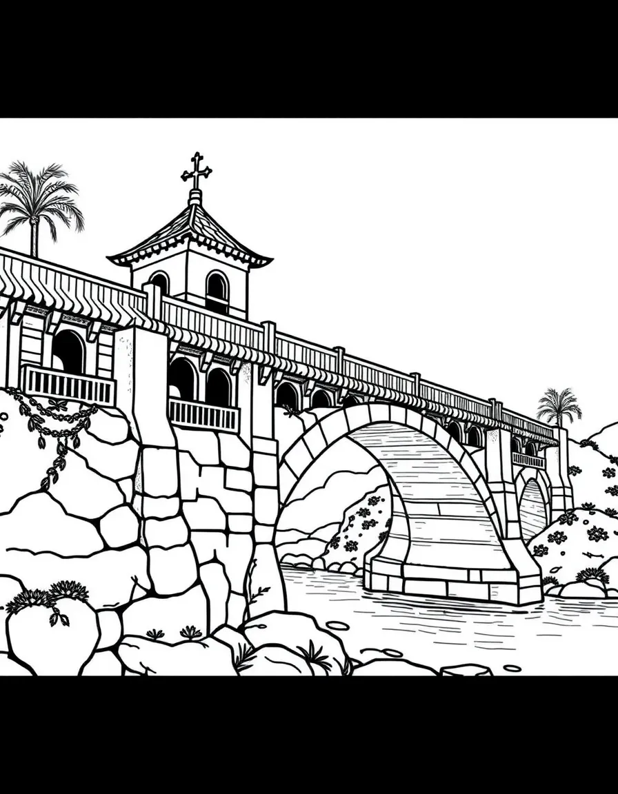 An Inca bridge building