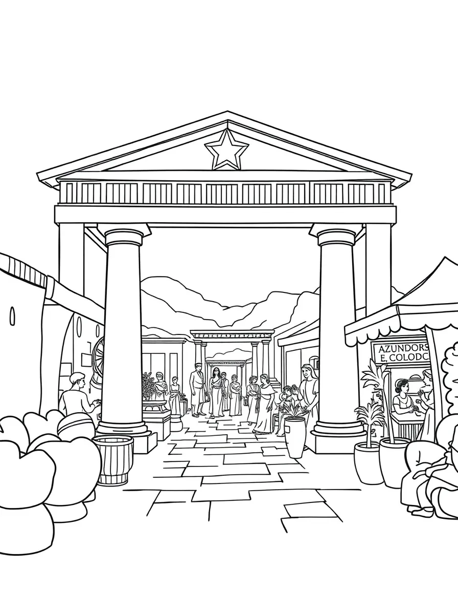 A Greek agora marketplace