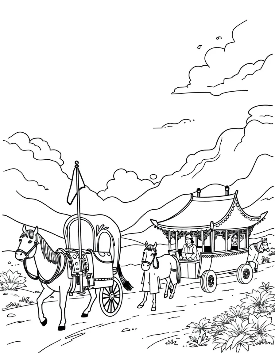 A Chinese silk road caravan