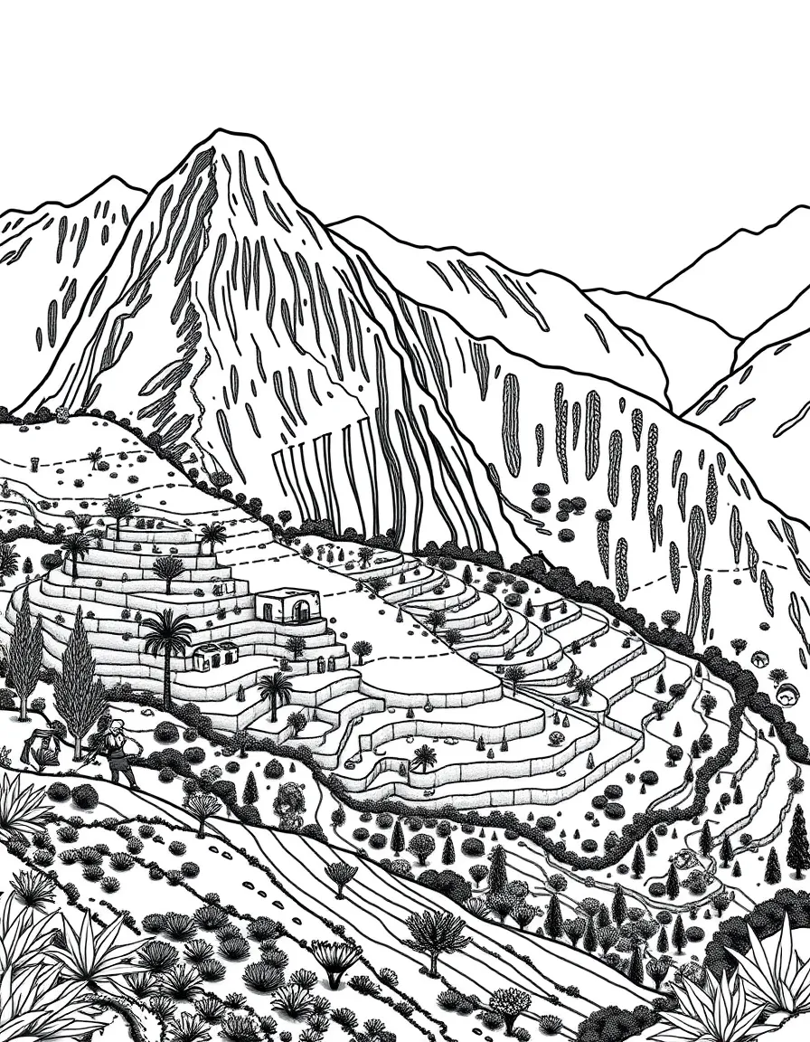 An Inca mountain terrace farm