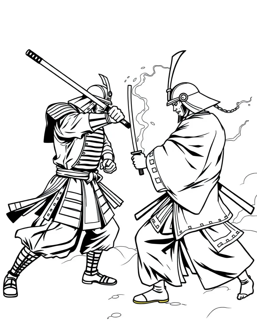 A samurai dueling