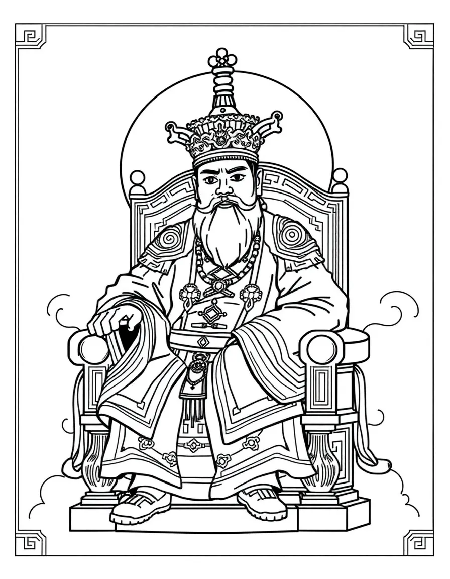 A Chinese emperor on his throne