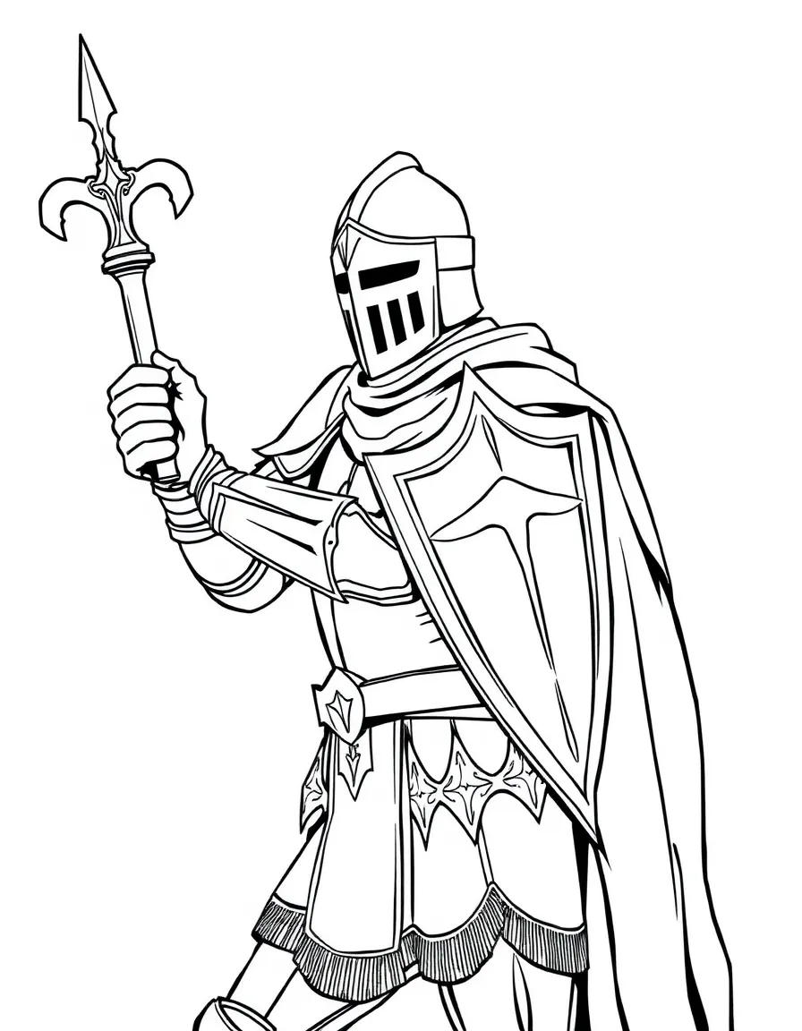 A medieval knight in shining armor