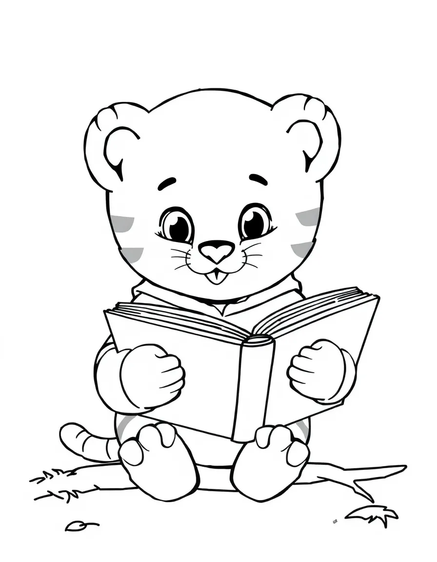 (Daniel Tiger TV show) O the Owl reading a book.