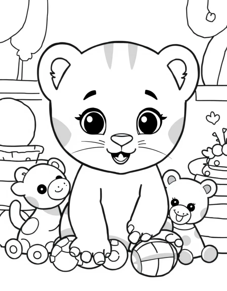 (Daniel Tiger TV show) Katerina Kittycat sharing her toys.