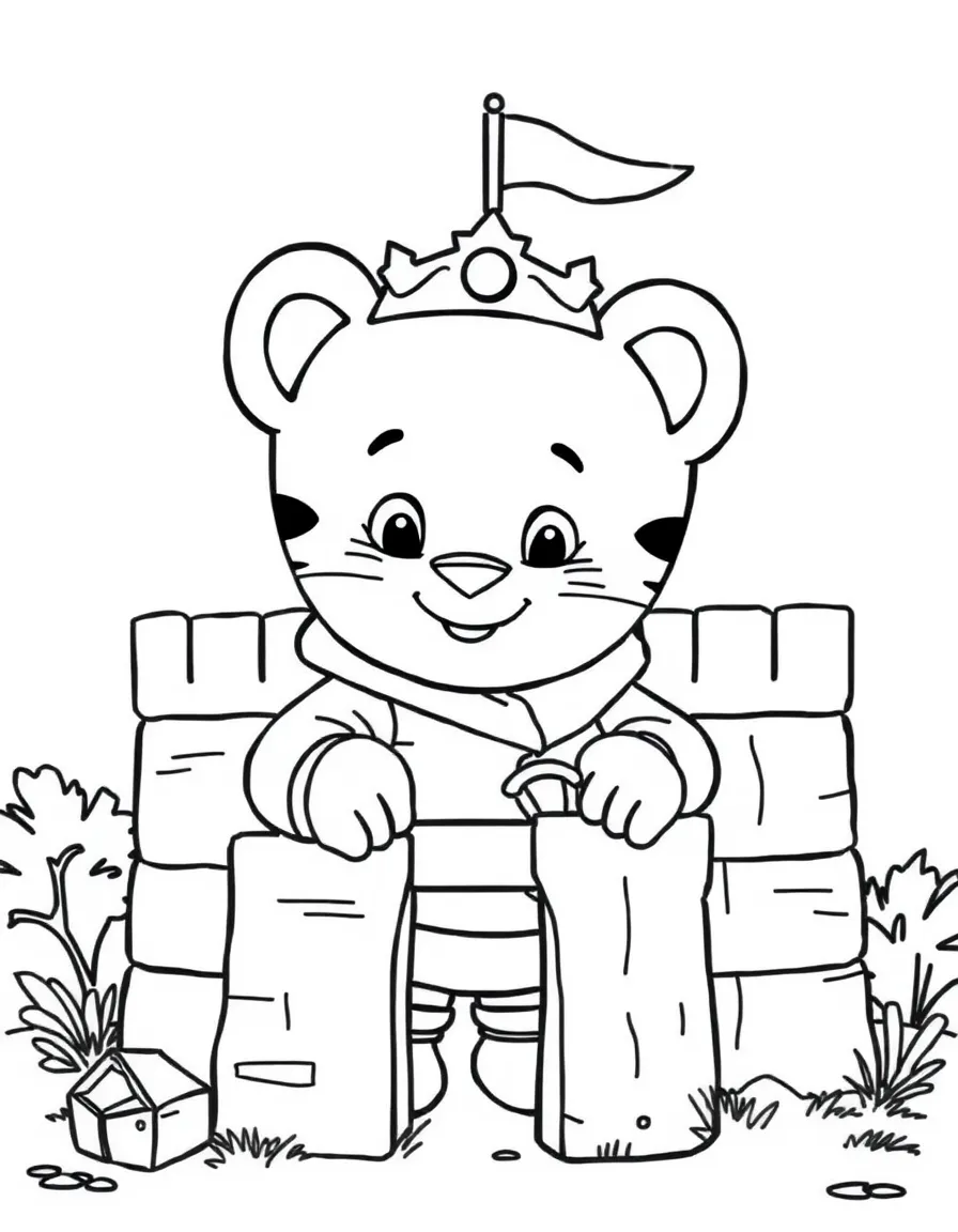(Daniel Tiger TV show) Prince Wednesday building a fort.