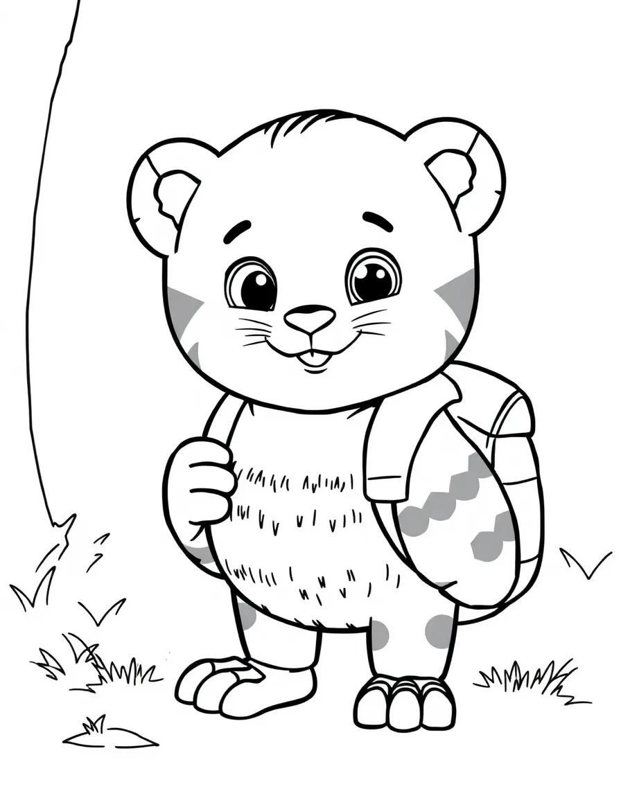 (Daniel Tiger TV show) O the Owl with his backpack.