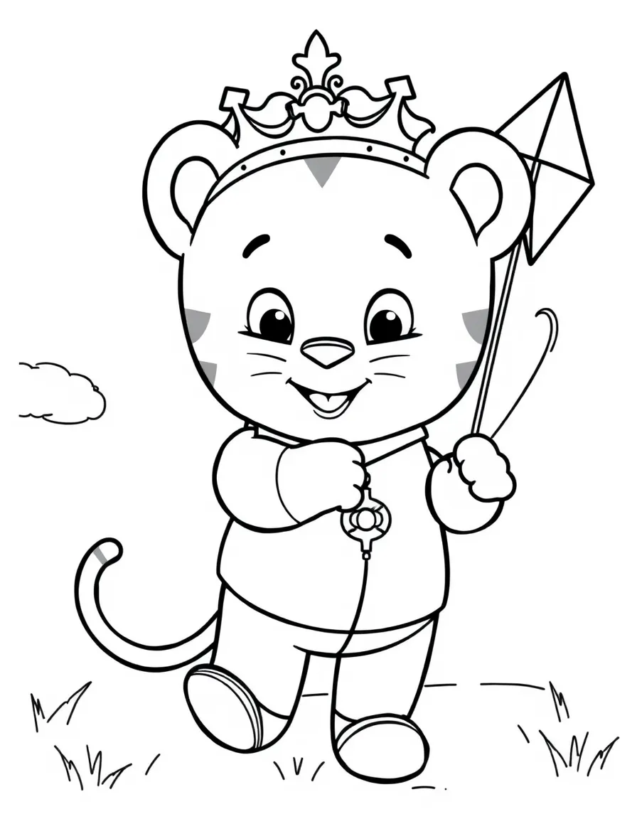 (Daniel Tiger TV show) Prince Wednesday flying a kite.