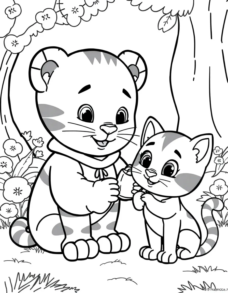 Daniel Tiger sharing with Katerina Kittycat.