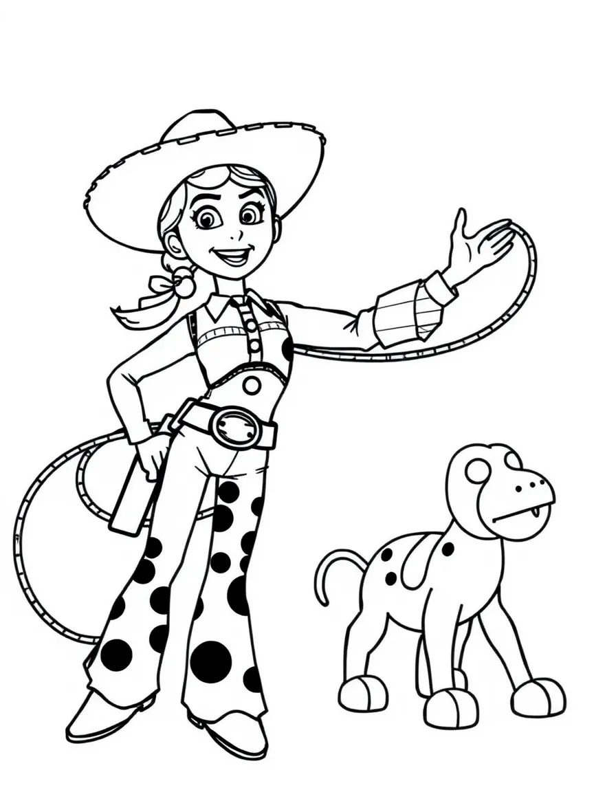 (Toy Story characters) Jessie twirling her lasso.