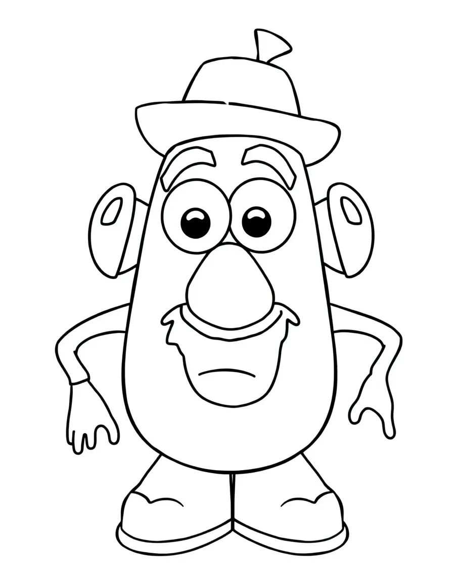 (Toy Story characters) Mr. Potato Head with silly eyes and ears.