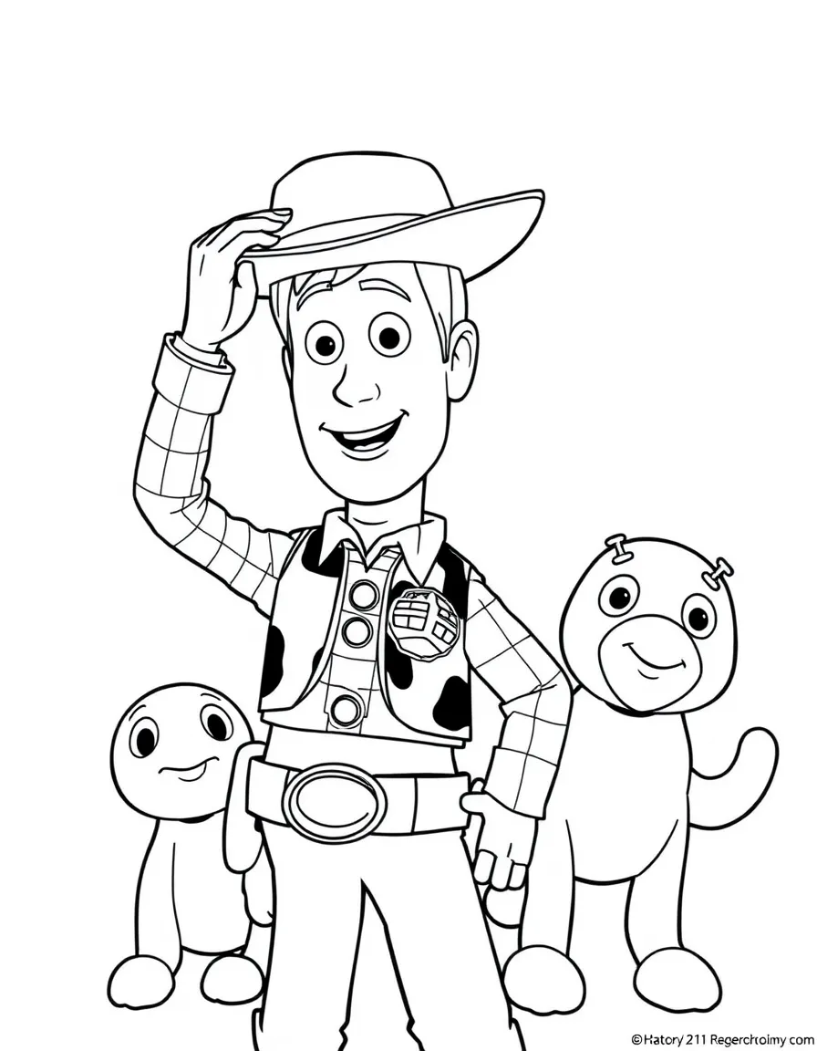 (Toy Story characters) Woody tipping his hat.