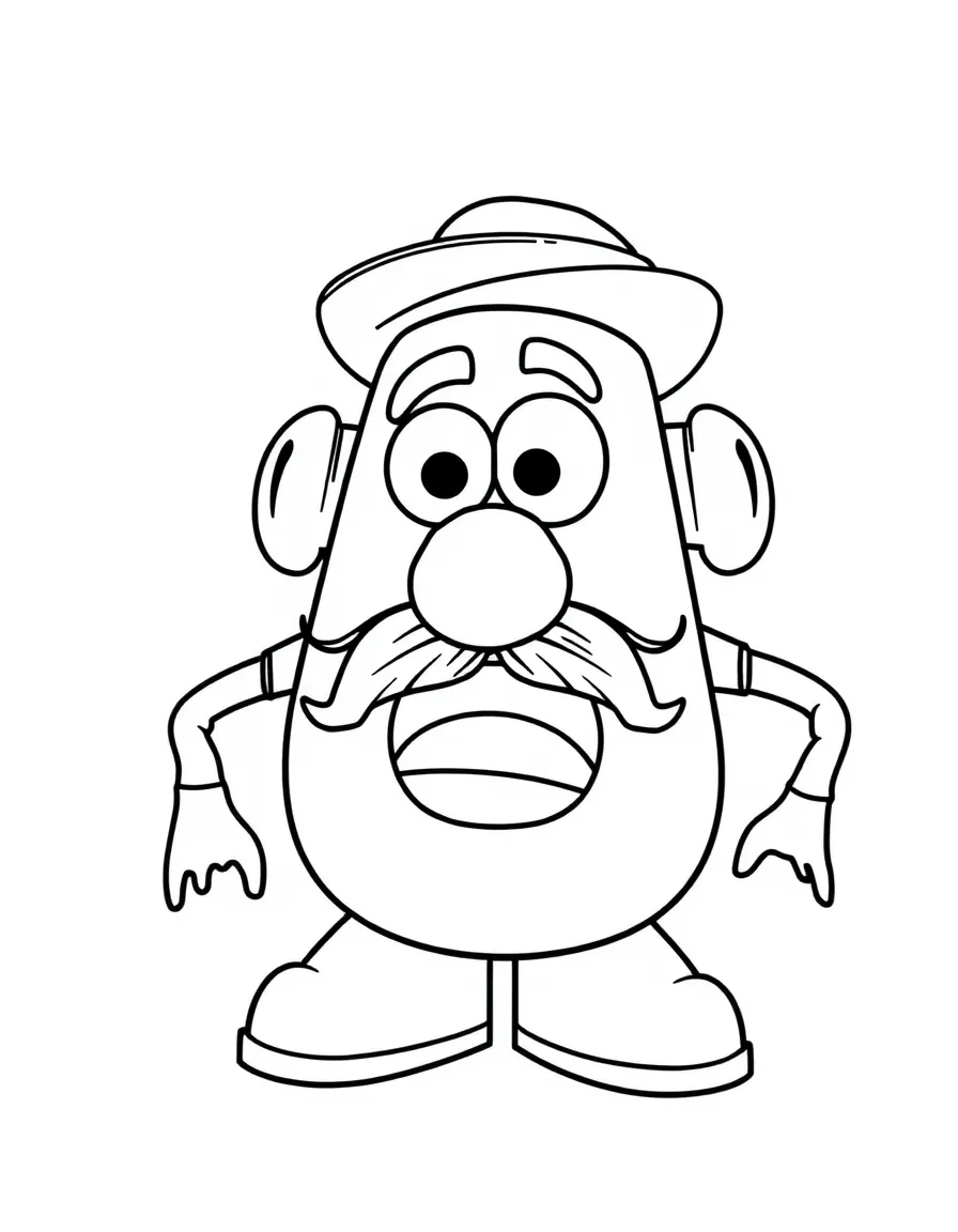 (Toy Story characters) Mr. Potato Head with a funny mustache.