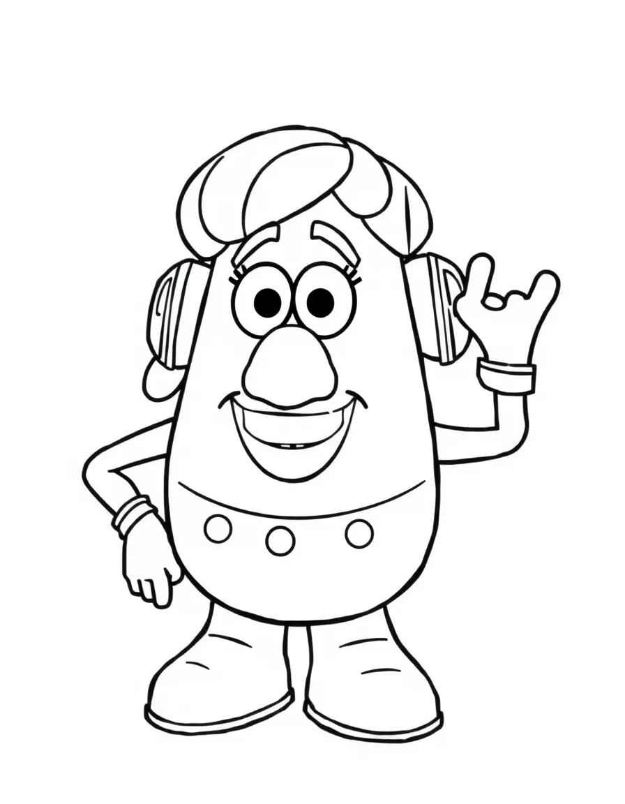 (Toy Story characters) Mrs. Potato Head finding her missing ear.