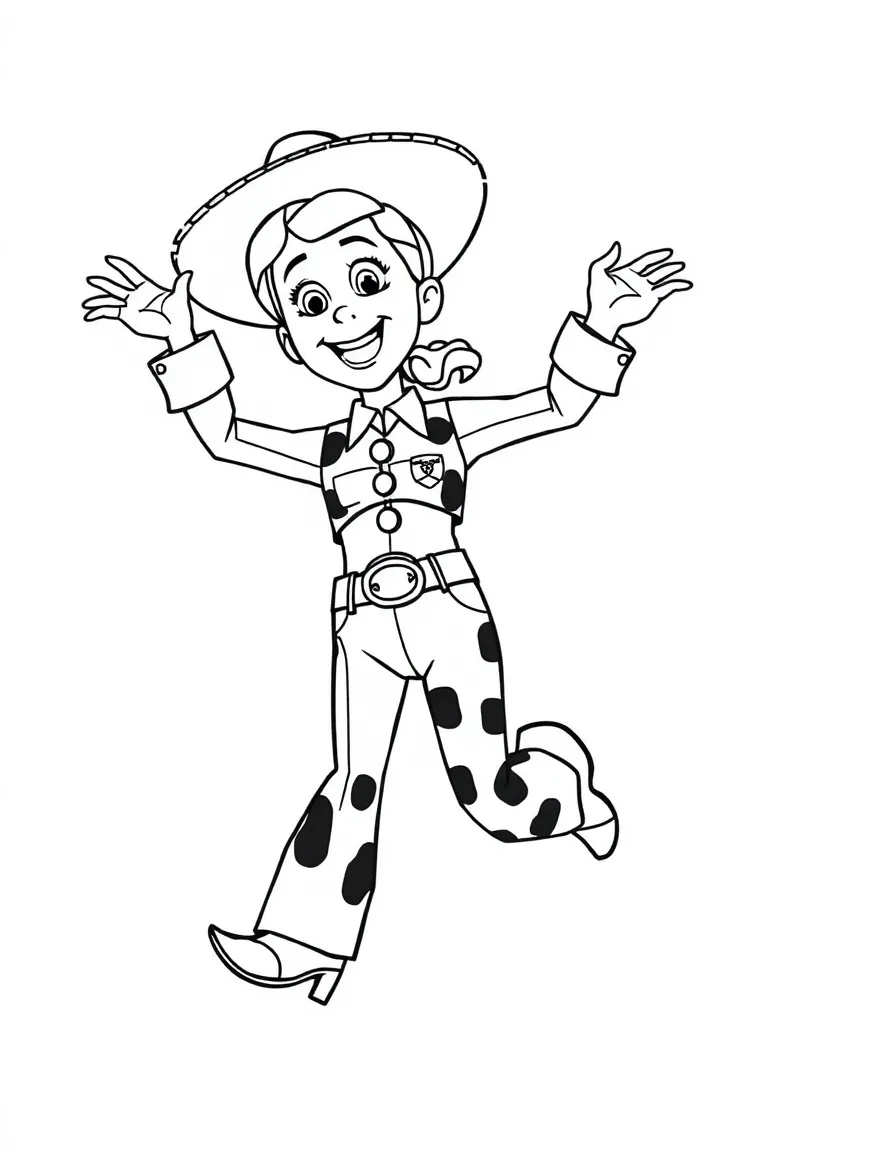 (Toy Story characters) Jessie jumping for joy.