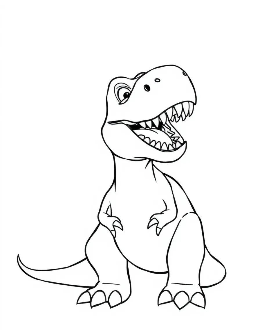 (Toy Story characters) Rex trying to give a friendly roar.