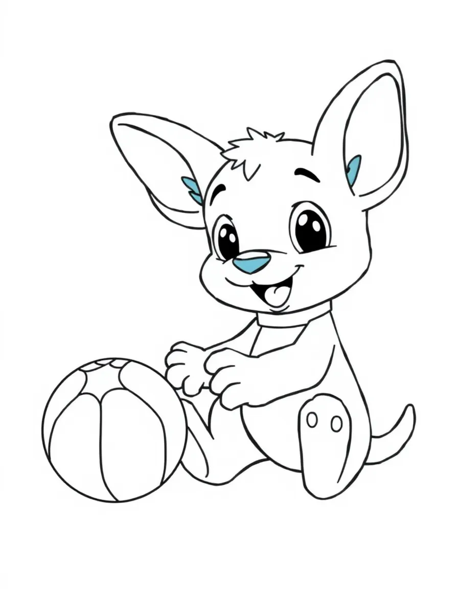 (Bluey TV show) Bluey playing with a ball.